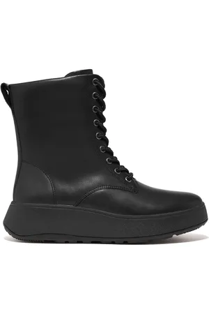 FitFlop F-Mode Leather Lace Up Flatform Ankle Boots