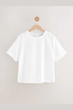 Next Short Sleeve Boxy T-Shirt with Linen36