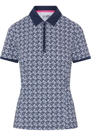Original Penguin Geo Print Short Sleeve Black Polo ShirtM