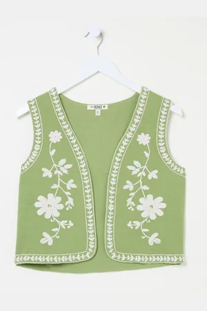 Fat Face FatFace 100% Cotton Embroidered Jersey WaistcoatL