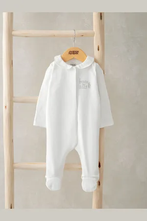 Mamas & Papas Born in 2025 100% Cotton White SleepsuitOp til 1 måned (56cm)