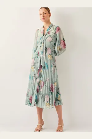 Monsoon Agnes Floral Print Pleated Midi Dress44