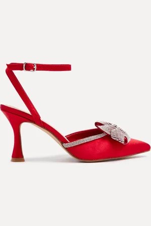 Linzi Angela Stiletto Court Heels With Diamante Bow