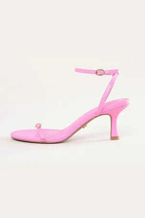 Lipsy London Kitten Heel Buckle Strap Faux Leather Sandalseu37