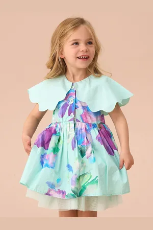 Angel & Rocket Sybil Mint Scalloped Collar 100% Cotton Dress with Print Bloomer6 - 9 måneder (68 - 74cm)