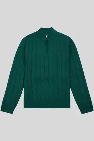 U.S. Polo Assn. U. S. Polo Assn. Mens Cable Knit Funnel Neck SweaterL