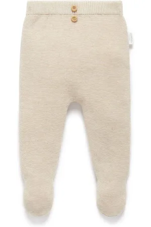 Purebaby Textured Knit Footed 100% Cotton LeggingsNyfødt