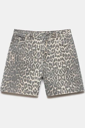 mint&berry Leopard Print Denim Shorts42
