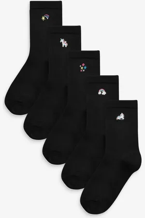 Next 5 Pakke Bamboo Rich Unicorn broderede ankelsokkerUK 9-12 Jnr.