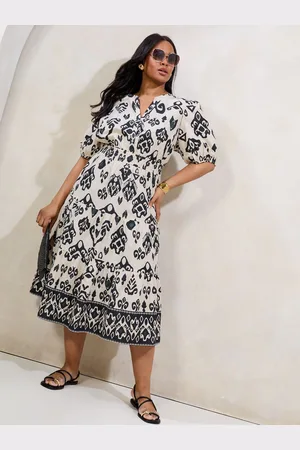 Lipsy London 100% Cotton Kortærmet Poplin Midi Kjole44