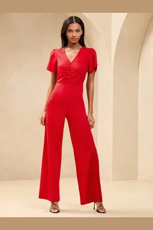 Lipsy London Kortærmet Ruched Front V-hals Buksedragt44