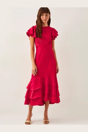 Monsoon Ester Satin Ruffle Midi Dress38