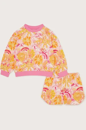 Monsoon 100% Cotton Sun Print Sweatshirt and Shorts Set110116cm