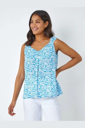 Roman Ditsy Print Pleat Front Cami Top46