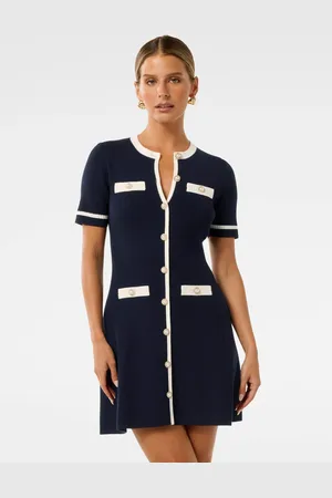Forever New Kerry Petite Contrast Knitted Mini Dress