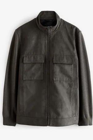 Next Faux Suede Jacket with Knitted SleevesL