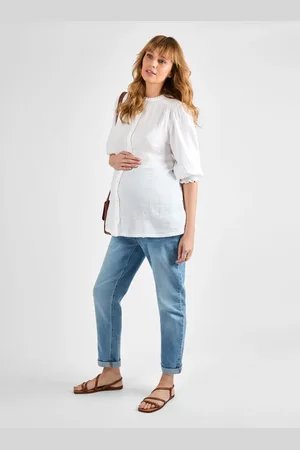 JoJo Maman Bébé Button Through Textured Maternity Blousemedium