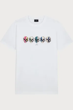 Paul Smith Regular Fit Graphic 100% Organic Cotton White T-Shirtsmall