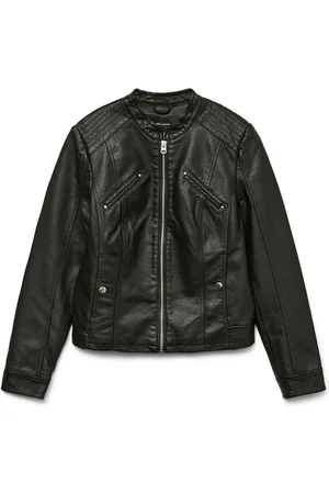 VERO MODA Collarless Faux Leather Jacket36