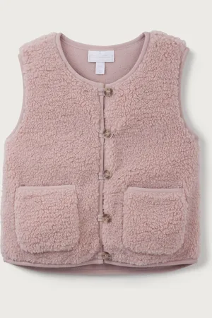 The White Company Lyserød Genbrugs Teddystof Gilet3 - 6 måneder (62 - 68cm)