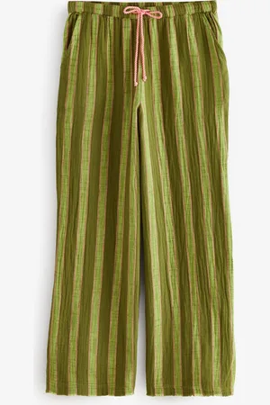 Next Double Cloth Wide Leg 100% Cotton Trousers42 L