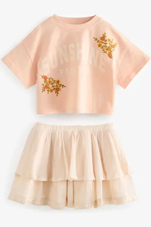 Next 100% Cotton T-Shirt & Skirt Set (3mths-7yrs)2 - 3 år (92 - 98cm)