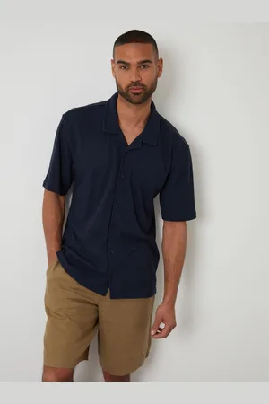 Threadbare Relaxed Fit Textured Mix Short Sleeve Shirtxlarge