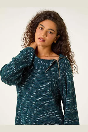 Roman Side Split Zip Toplarge