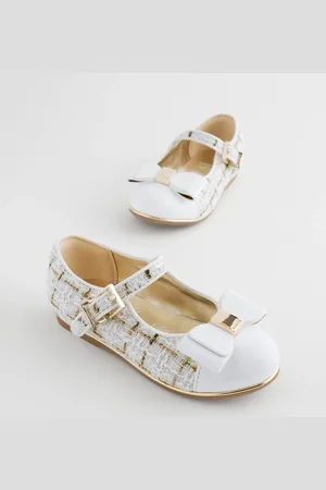 Ted Baker Girls Mary Jane Bow Occasion White Shoes
