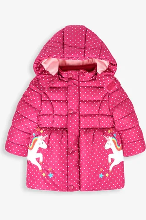 JoJo Maman Bébé Unicorn Print Puffer Jacket12 - 18 måneder (80 - 86cm)