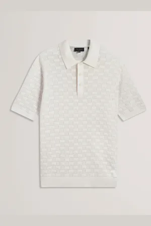 Ted Baker Waterby Short Sleeve Textured Silk Polo ShirtX-Small