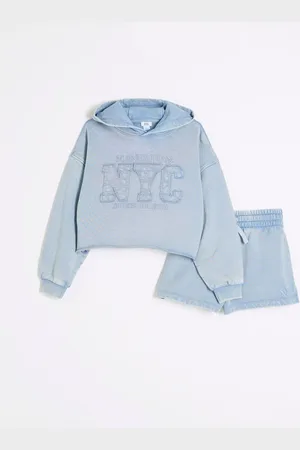 River Island Girls Washed Short 100% Cotton Sweat Set146152cm
