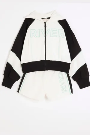 River Island Girls RI Active Zip 100% Cotton Thru and Shorts Set9 - 10 år (134 - 140cm)