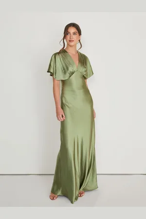 Six Stories Plunge Batwing Satin Bridesmaid Dress42