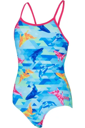 Zoggs Girls Blue Sprintback Dolphine Swimsuit140146cm