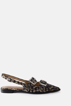 mint&berry Leopard Tryk Leather Buckled Flade sko Sko