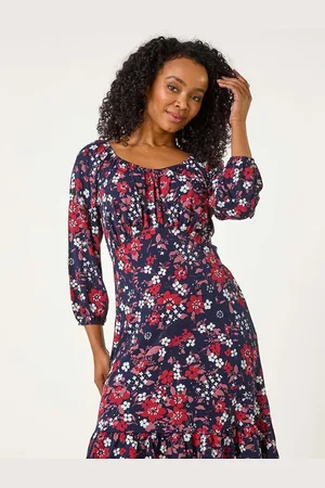 Roman Petite Gathered Floral Dress40