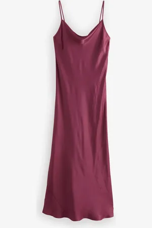 Next Satin Draperet hals Strappy Slips Back Midi Underkjole44
