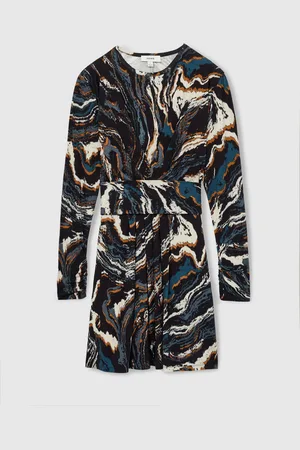 Reiss Jasmine Jersey Printed Tie-Waist Mini DressM