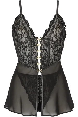 Ann Summers Alyssia PU-syet blonde- og net-babydukkesætStor