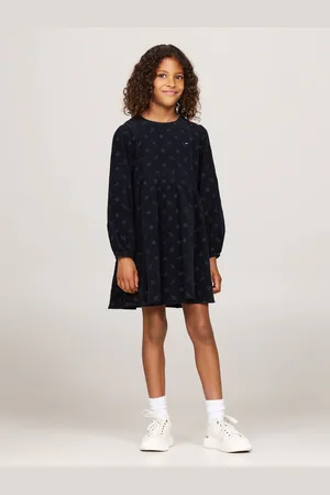 Tommy Hilfiger 100% Bomuld Broderet Corduroy Langærmet Kjole12 år (152cm)