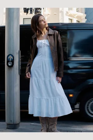 Cotton On Gingham Aria Corset Detail Maxi 100% Cotton Dress