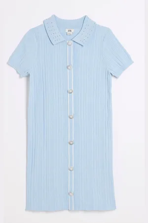 River Island Girls Diamante Collar Polo Dress5 - 6 år (110 - 116cm)