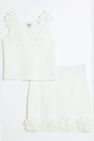 River Island Girls 3D Flower Skirt Set110116cm