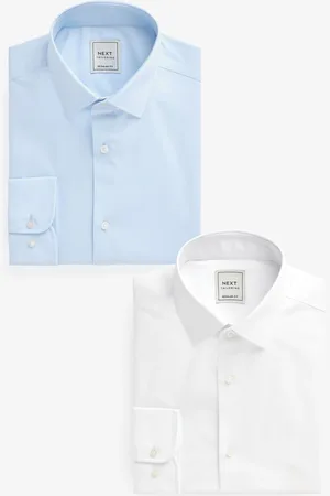 Next 2 pack Easy Care Long Sleeve Single Cuff Shirts42cm R (UK 16.5 R)