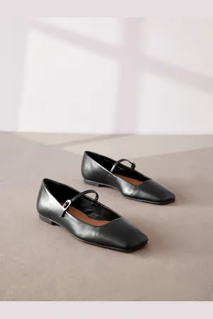 Next Signature Leather Square Toe Mary Jane Shoes