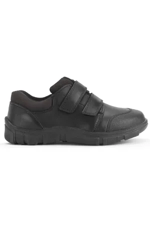 Start Rite Topic Dual Fit Rip Tape Black Leather School Shoes