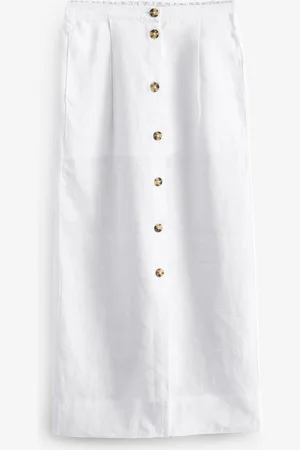 Next Premium 100% Linen Button Down Pencil Skirt44