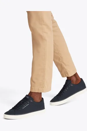 Tommy Hilfiger 100% Linen High Vulcanised Low Core Chambray Trainersuk9eu43