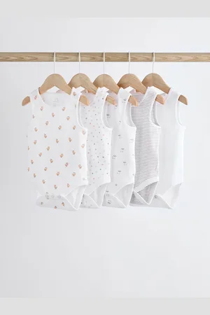 Next Baby Vest 100% Cotton Bodysuits 5 PackOp til 3 måneder (62cm)